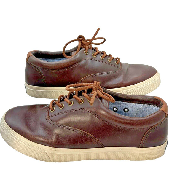 Sperry Sneakers Men’s 7 Leather Brown Top-Sider Plushwave Oxford Casual Walking - Picture 4 of 6